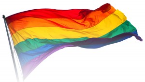 LGBT Rainbow flag blowing in the wind